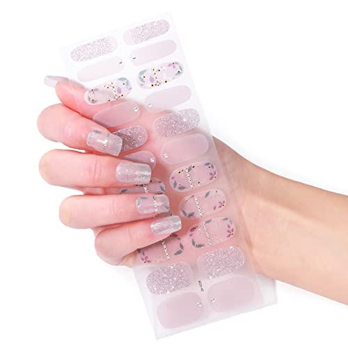 22 Stück/Packung Wraps für Damen, mehrfarbig, selbstklebende Fingernagelaufkleber, Acrylstreifen von Eladcncmc