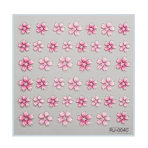 Geprägte Cartoon Nagelkunst Aufkleber Abziehbilder Selbstklebende Blumen Nagelzubehör Nagelkunst Dekorationszubehör von Eladcncmc