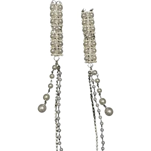 Haarspange aus Legierung und Perlen, mit Quasten, Strass und Perlen, Haarspange für Braut und Mode-Enthusiasten von Eladcncmc