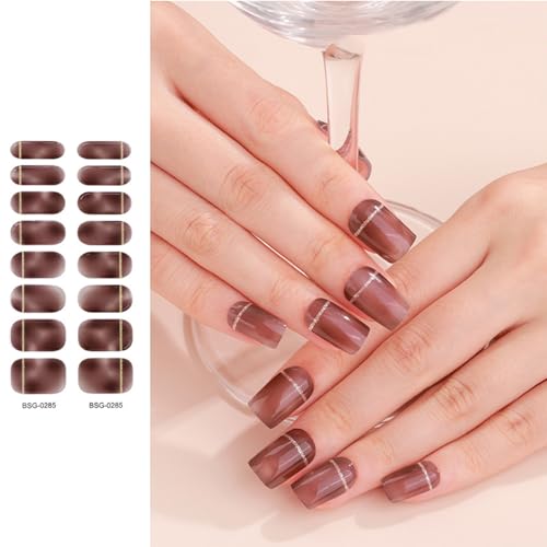 Halb Ausgehärtete Gel Nagellack Aufkleber Modische Klassische Nagelstreifen Wasserfest Selbstklebend Vollständig Umwickelt Gel Nagelkunst Aufkleber von Eladcncmc