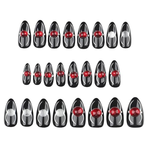 Halloween Nägel Zum Aufdrücken Tragbar Mandelförmige Nägel Kunst Kurze Spinnen Glitzernde Designs Einfache Maniküre Zum Aufkleben Für Frauen von Eladcncmc