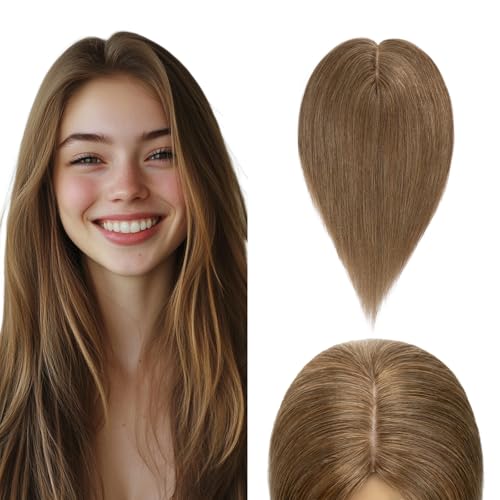 Elailite Hair Topper Echthaar #6 Hellbraun 20cm Clip in Toupet Damen Extensions Haarteil Haartopper Basis 10x12cm Elailite Hair Topper Echthaar #6 Hellbraun 20cm Clip in Toupet Damen Extensions Haarteil Haartopper Basis 10x12cm von Elailite