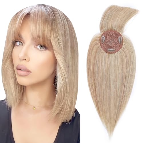 Elailite Toupet Frauen Haarteil Echthaar Topper Pony MONO Clip in Extensions Haarverlängerung Remy Glatt #18P613 Aschblond&Gebleichtes Blond - 40cm Elailite Toupet Frauen Haarteil Echthaar Topper Pony MONO Clip in Extensions Haarverlängerung Remy Glatt #18P613 Aschblond&Gebleichtes Blond - 40cm von Elailite