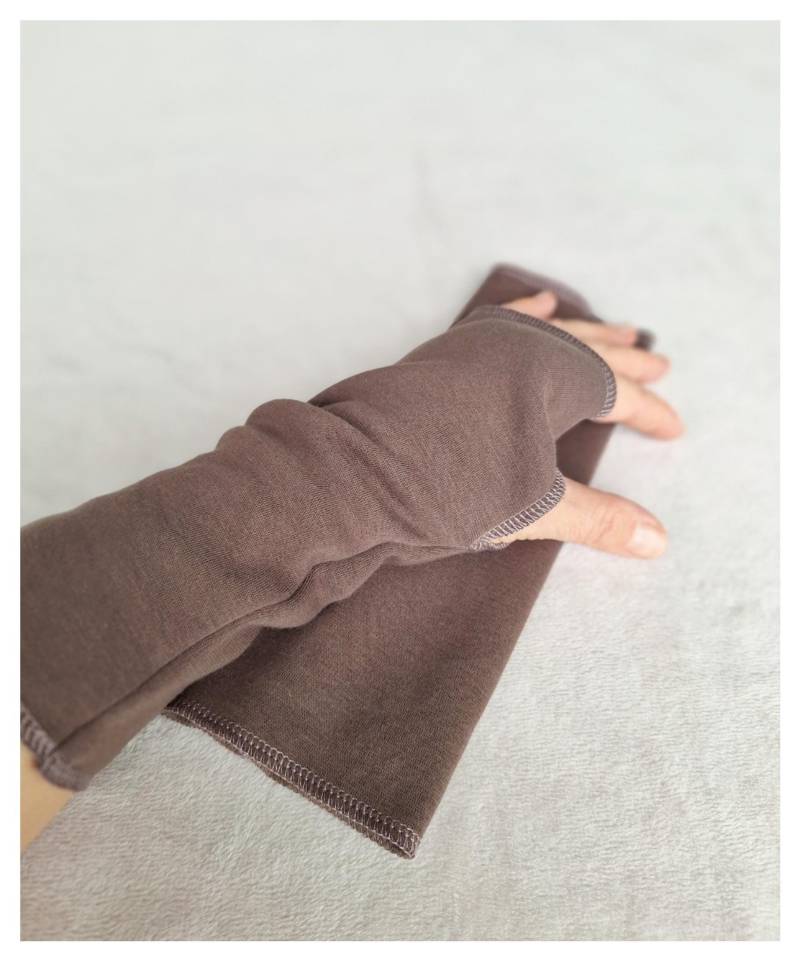 Armstulpen, Alpenfleece, Dunkelbraun, Einheitsgrösse von ElaineDesignBoutique