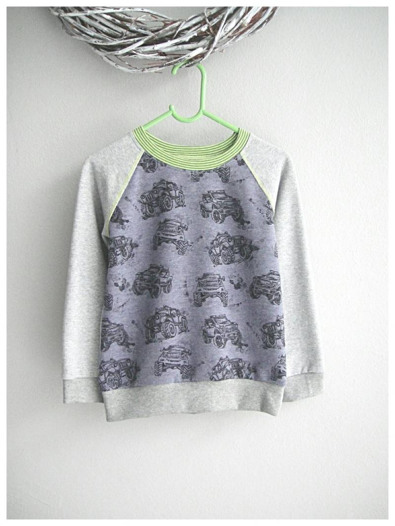 Pullover, Gr.110, Monstertruck, Blau /Grau von ElaineDesignBoutique