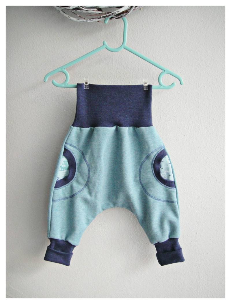 Pumphose, Gr.56/68, Sweat , Hellpetrol, Pumphose Mit Taschen, Mitwachshose, Winterhose von ElaineDesignBoutique