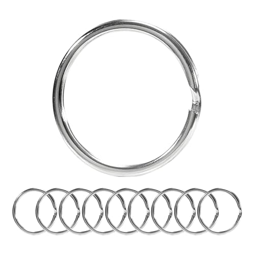 20 Stück Schlüsselanhänger aus Edelstahl, 25 mm, Metalllegierung, Schlüsselring, strapazierfähig, für Haus, Auto, DIY und Zubehör, silber, 25mm × 1.8mm, Minimalistisch 20 Stück Schlüsselanhänger aus Edelstahl, 25 mm, Metalllegierung, Schlüsselring, strapazierfähig, für Haus, Auto, DIY und Zubehör, silber, 25mm × 1.8mm, Minimalistisch von Elalove