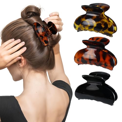 3er-Set Leoparden-Haarspangen aus schwarzem Kunststoff für Frauen 7cm x 4cm 3er-Set Leoparden-Haarspangen aus schwarzem Kunststoff für Frauen 7cm x 4cm von Elalove