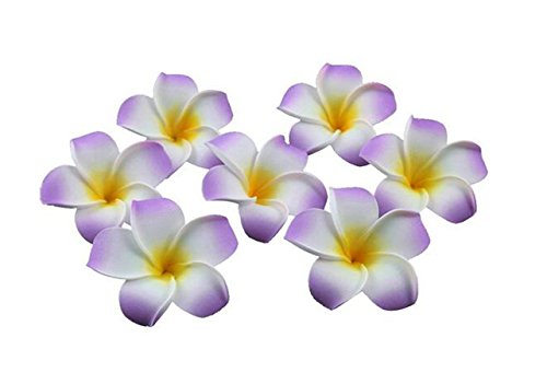12PCS Frauen 2.36" Hawaiian Böhmen Plumeria Schaum Blume Haarspangen Haar Clips Barrette Haarnadel für Braut Hochzeit Party Strand Urlaub (lila) von Elandy