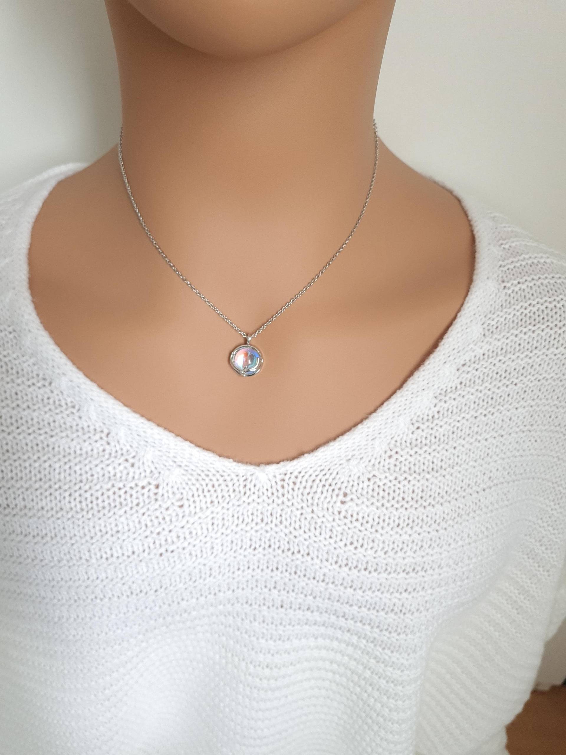 925 Sterling Silver Cyrstal Necklace, Christmas Necklace, Reindeer Antler Pendant, Crhristmas Jewelry, Giftidea von ElanovaJewelry