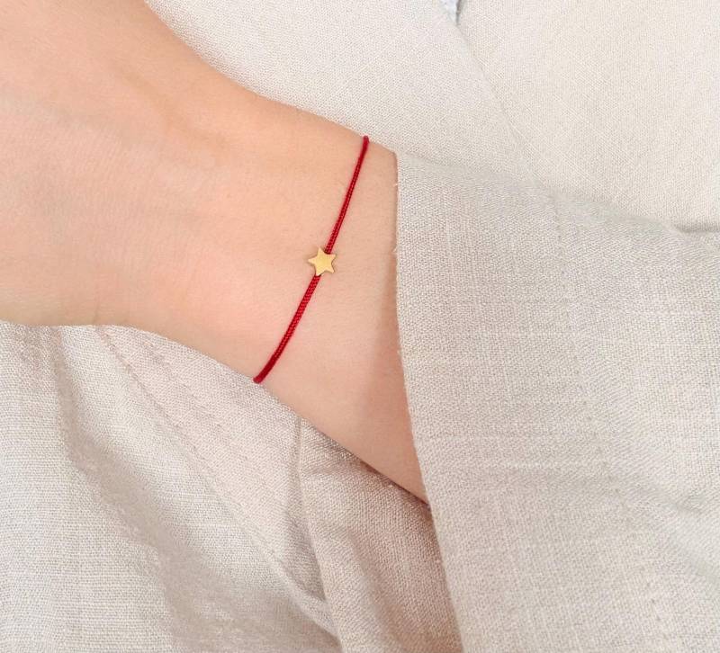 Red String Bracelet, Star Red String Bracelet, Adjustable Knot Cord Talisman Talisman Bracelet von ElanovaJewelry