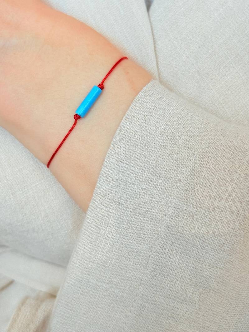 Red String Bracelet Kabbalah Amulet, Protection Bracelet, Handmade in Germany, Turquoise Bracelet von ElanovaJewelry