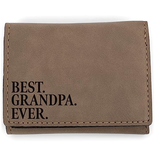 Elanze Designs Best Grandpa Ever Geldbörse aus Kunstleder, 3 x 4 cm, Soft Tan Black, 3 x 4, Best Grandpa Ever Soft Tan Black Script von Elanze Designs