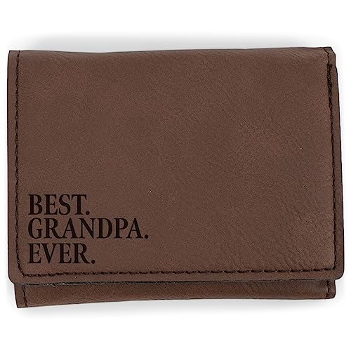 Elanze Designs Best Grandpa Ever Geldbörse aus Kunstleder, 3 x 4 cm, braun / schwarz, 3 x 4, Best Grandpa Ever Brown Black Script von Elanze Designs