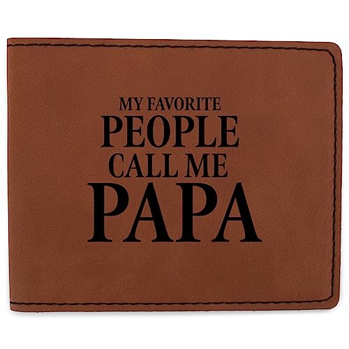 Elanze Designs Favorite People Call Me Papa Geldbörse aus Kunstleder, 11,4 x 8,9 cm, Sattel Tan Schwarz, 4.5 x 3.5, Favorite People Call Me Papa Sattel Tan Black Script von Elanze Designs