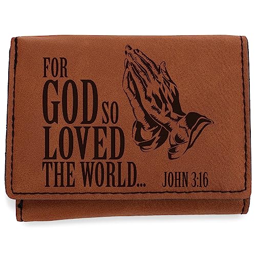 Elanze Designs He So Loved The World Geldbörse aus Kunstleder, 3 x 4 cm, Sattel Tan Schwarz, 3 x 4, He So Loved The World Satteltasche, Hellbraun von Elanze Designs