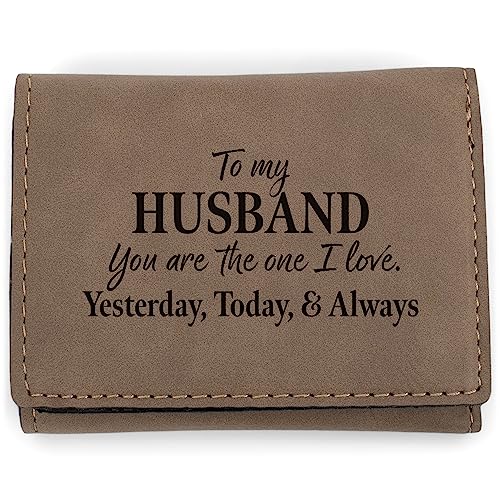 Elanze Designs Husband Love Always Geldbörse aus Kunstleder, 3 x 4 cm, Soft Tan Black, 3 x 4, Husband Love Always Soft Tan Schwarz von Elanze Designs