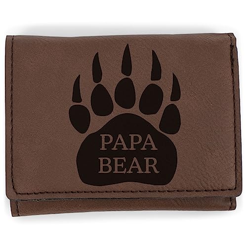 Elanze Designs Papa Bear Geldbörse aus Kunstleder, 3 x 4 cm, Pfotenabdruck, braun / schwarz, 3 x 4, Papa Bear Pfotenabdruck Braun Schwarz von Elanze Designs