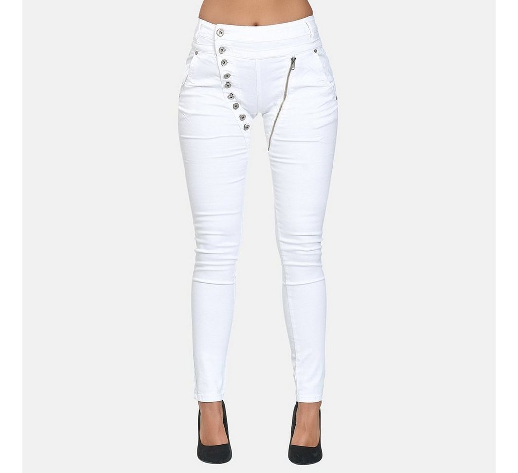 Elara Boyfriend-Jeans Elara Damen Baggy Jeans Boyfriend Knopfleiste (1-tlg) von Elara