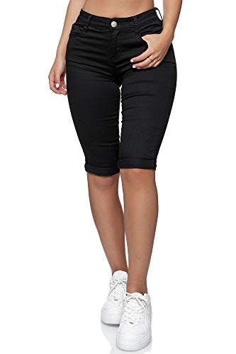 Elara Damen 3/4 Jeans Push Up Capri Chunkyrayan HB2581 Black-34 (XS) von Elara