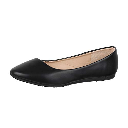 Elara Damen Ballerina Bequeme Slip Ons Flach Chunkyrayan DY 10A Black 40 von Elara