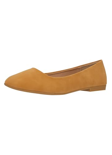 Elara Damen Ballerina Bequeme Slip Ons Flach Chunkyrayan Neu B3039H-BL Camel 43 von Elara