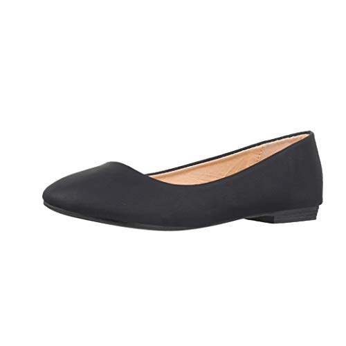 Elara Damen Ballerina Bequeme Slip Ons Flach Chunkyrayan P B3039 Schwarz 36 von Elara