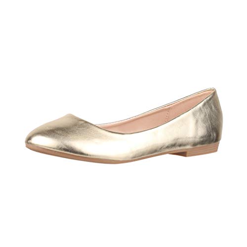 Elara Damen Ballerina Bequeme Slip Ons Flach Chunkyrayan P P Gold 3039 42 von Elara