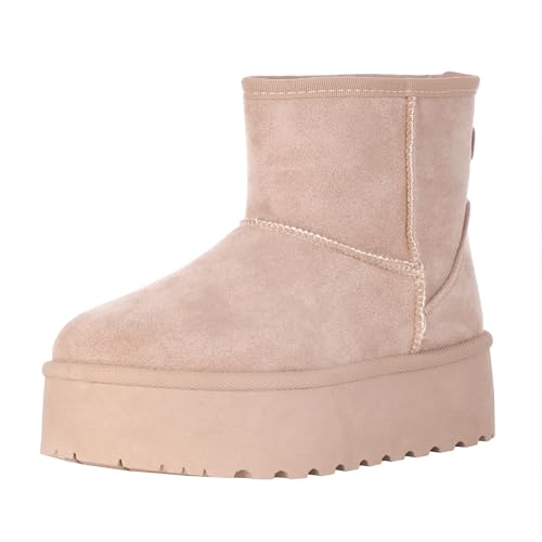 Elara Damen Boot Stiefelette P S-2311 Beige-37 von Elara