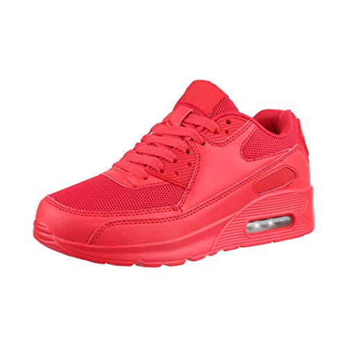 Elara Damen Herren Sneaker Unisex Sport Laufschuhe Turnschuhe Chunkyrayan H001-Z001 Red-36 von Elara