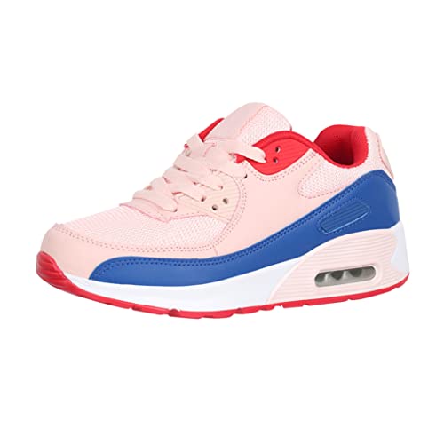 Elara Damen Herren Sneaker Sport Laufschuhe Turnschuhe Chunkyrayan P G21 Pink/Rot/Blau-36 von Elara
