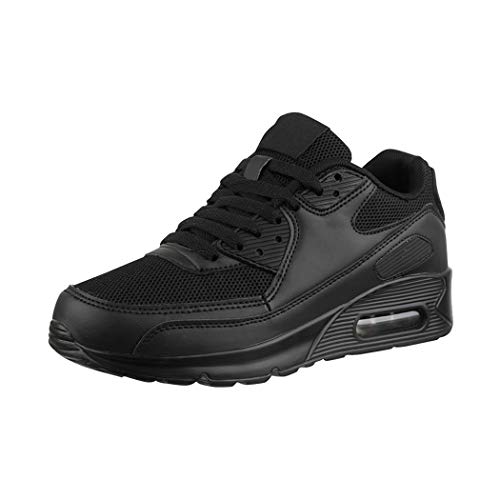 Elara Damen Herren Sneaker Unisex Sport Laufschuhe Turnschuhe Chunkyrayan H001-Z001 Black-36 von Elara