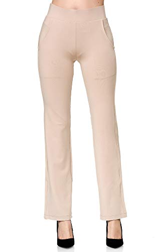 Elara Damen Hose Chunkyrayan A147-8 / F103-8 Beige-42 (XL) von Elara