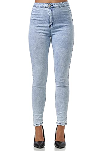 Elara Damen Jeans Stretch Chunkyrayan JS998-2 Hellblau-40 (L) von Elara