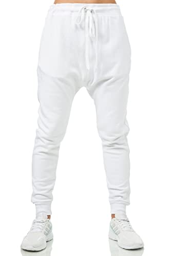 Elara Damen Jogginghose bequem Harem locker Chunkyrayan J-03 White-XL von Elara