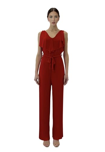 Elara Damen Jumpsuit V-Schnitt 1205 Red von Elara