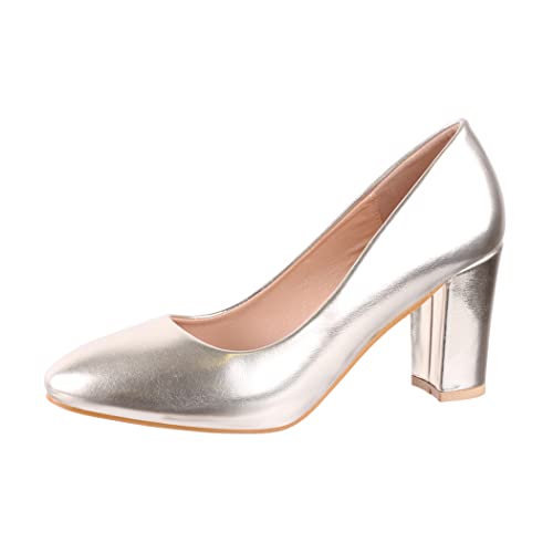 Elara Damen Pumps Chunkyrayan CIC-15 Gold-37 von Elara