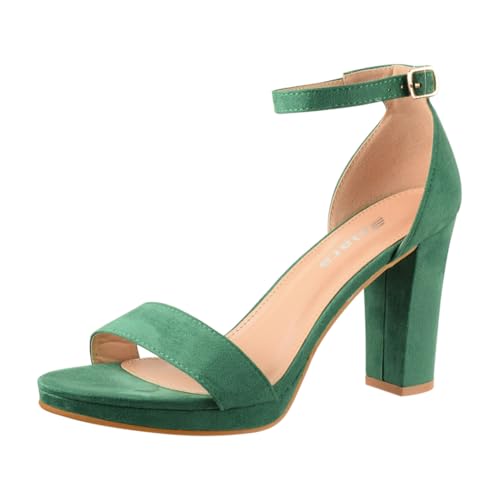 Elara Damen Pumps High Heels Chunkyrayan WW100 Green-35 von Elara