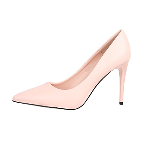 Elara Damen Pumps Spitz Chunkyrayan B0-110 Pink-40 von Elara