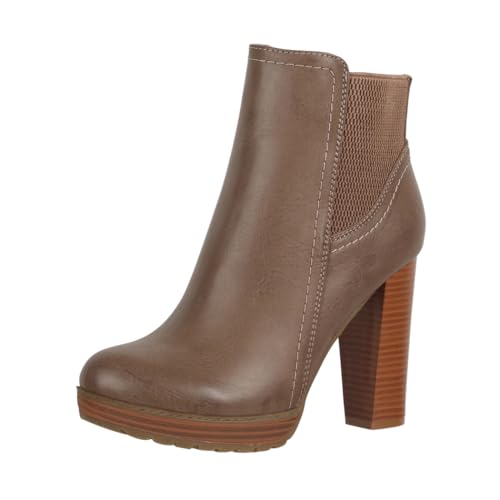 Elara Damen Stiefelette Ankle Boots Chunkyrayan EL500 Alt Khaki-38 Elara Damen Stiefelette Ankle Boots Chunkyrayan EL500 Alt Khaki-38 von Elara