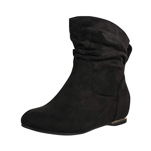 Elara Damen Stiefeletten Boots Keilabsatz Chunkyrayan C270 Schwarz-36 von Elara