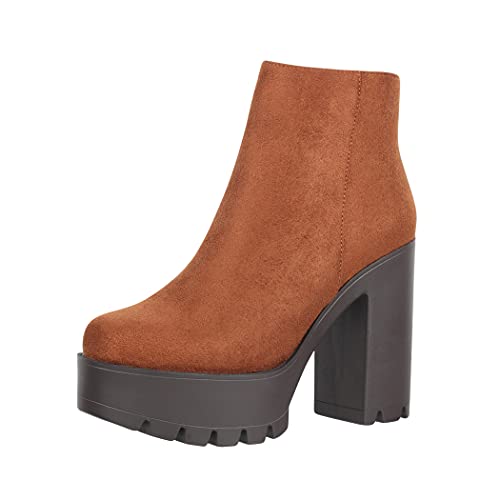 Elara Damen Stiefeletten Chelsea Boots Chunkyrayan HQ115 CamelNeu-41 Elara Damen Stiefeletten Chelsea Boots Chunkyrayan HQ115 CamelNeu-41 von Elara