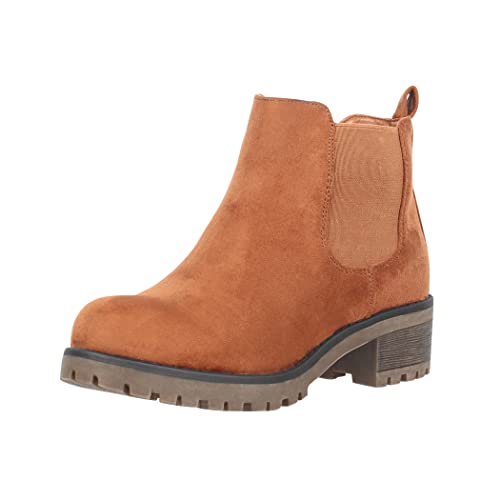 Elara Damen Stiefeletten Chelsea Boots Chunkyrayan P-KA576SL Camel-38 von Elara