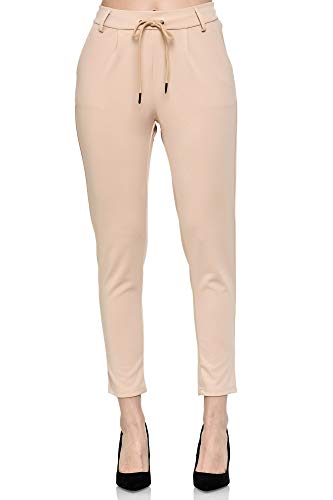 Elara Damen Stoffhose Elegant Chunkyrayan 5897 Beige-36 (S) von Elara