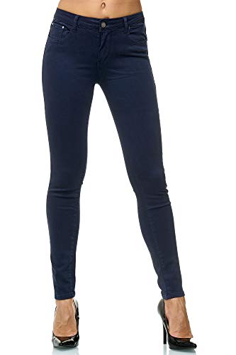Elara Damen Stretch Hose Jeans Skinny Elastisch Chunkyrayan EL09-2-Dk-Blue 34 (XS) von Elara