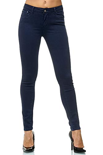 Elara Damen Stretch Hose Jeans Skinny Elastisch Chunkyrayan EL09-2-Dk-Blue 40 (L) von Elara
