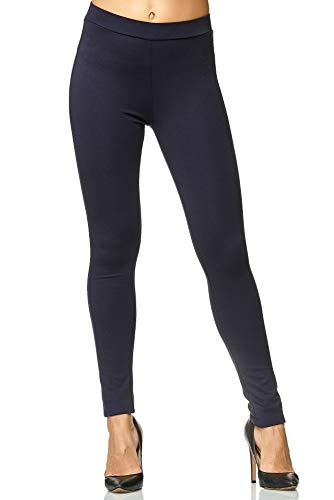 Elara Damen Stretch Hose Skinny Fit Jegging Chunkyrayan H08 Blau 52 (6XL) von Elara