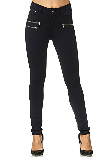 Elara Damen Stretch Hose Skinny Fit Jegging Chunkyrayan H86-1 Navy 46 (3XL) von Elara