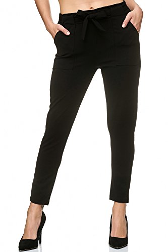 Elara Damen Stretch Hose Slim Fit Chunkyrayan 7722 Black 36/S von Elara