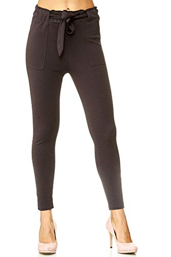 Elara Damen Stretch Hose Slim Fit Chunkyrayan 7722 Dk.Grey 42/XL von Elara